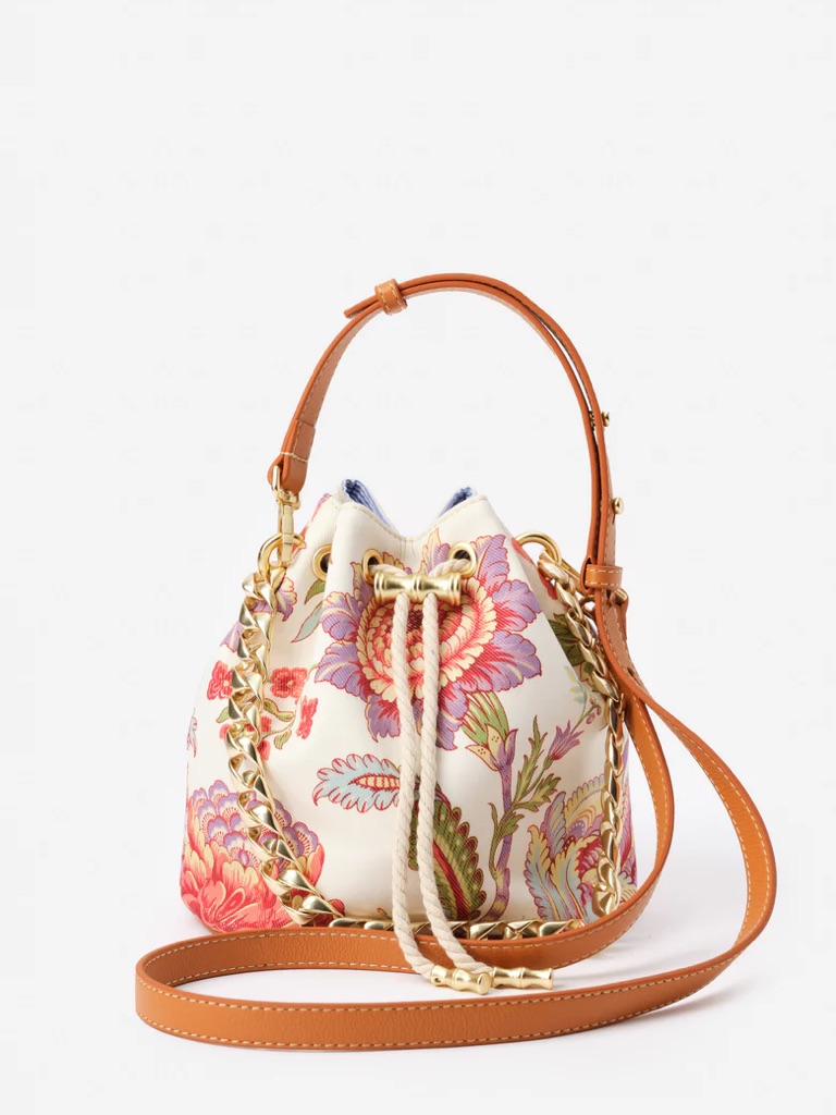 J. Mclaughlin Daisy Bucket Bag In Mini Cerulean Garden